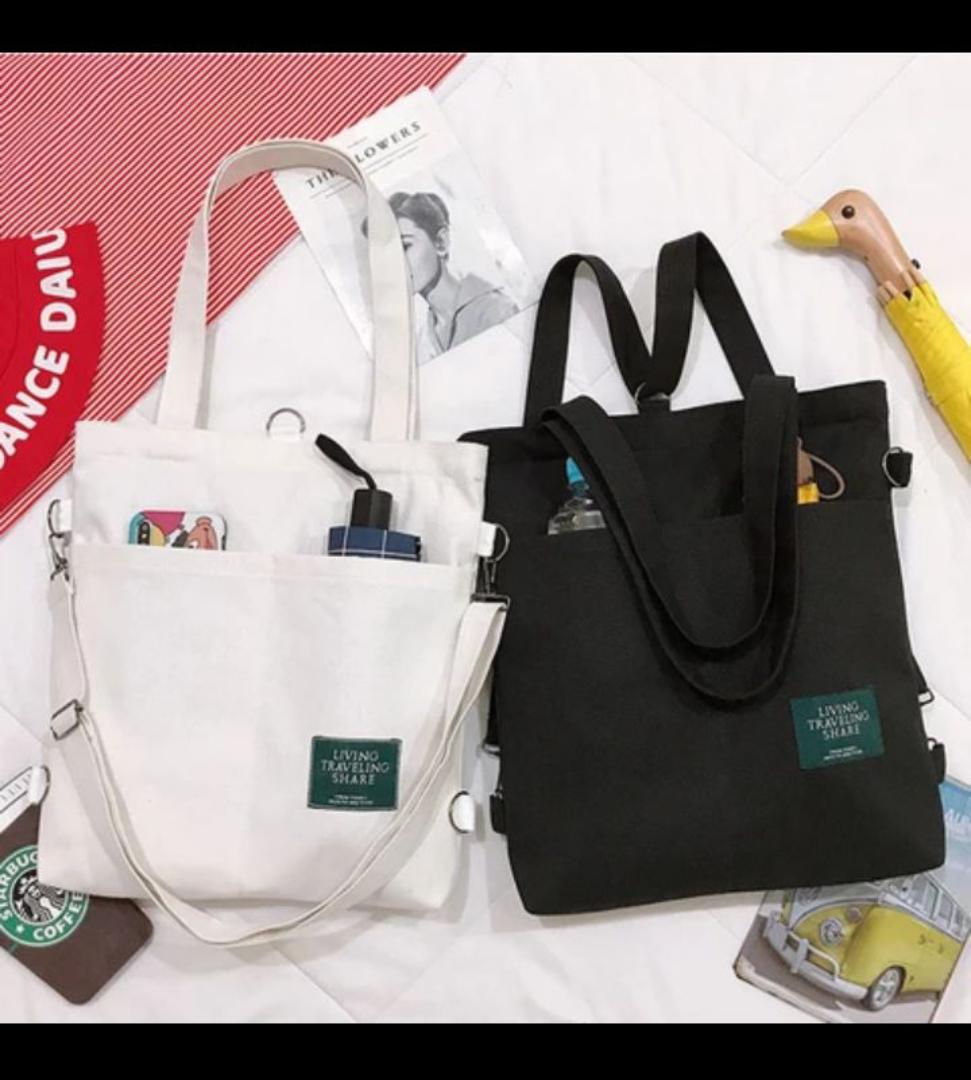 2024 shoulder, crossbody ladies handbags canvas backpack multipurpose with bottle holder pockets for travel size