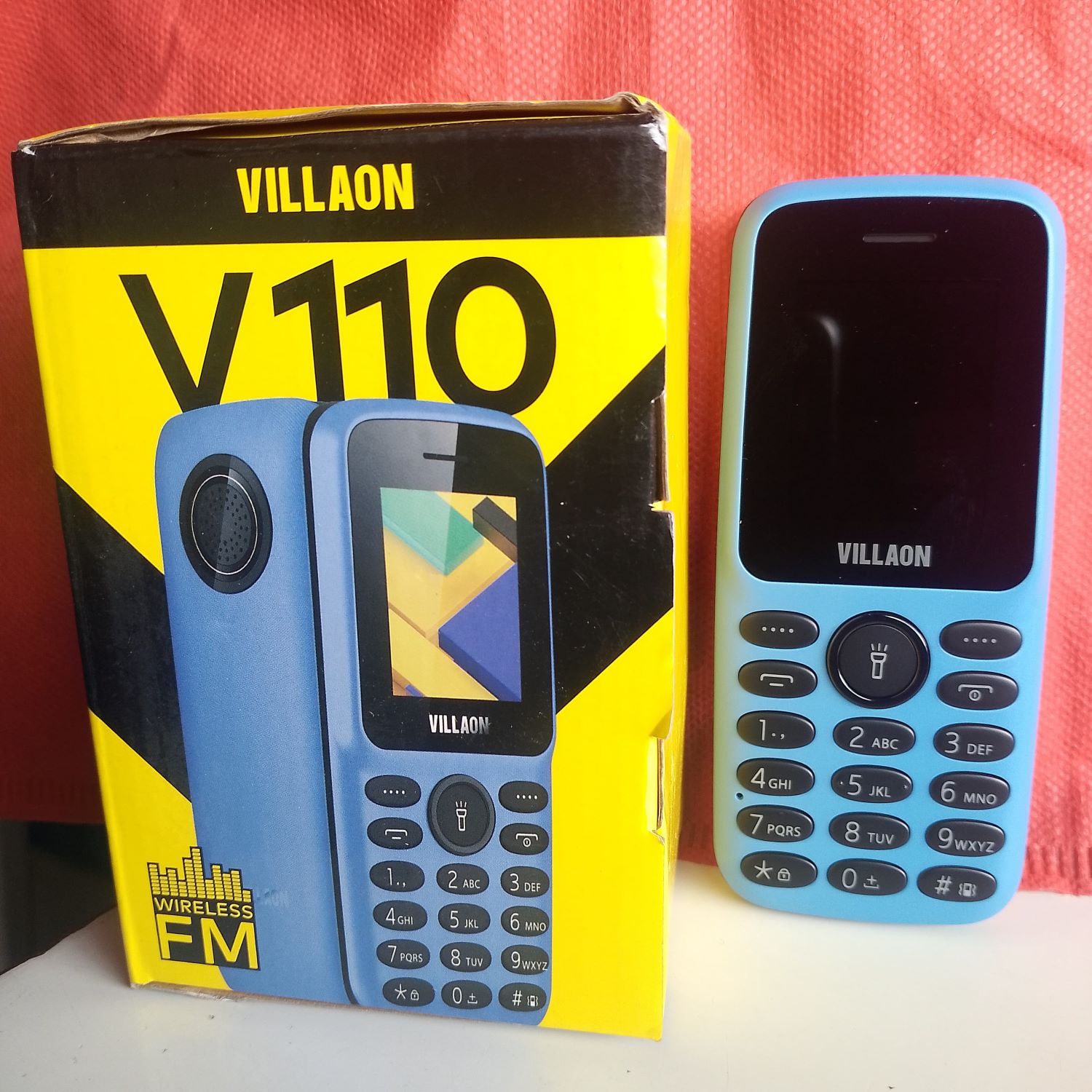 Compact affordable VILLAON V110 Kabambe with wireless FM, bright torch, big speaker, long battery life and dual SIM support