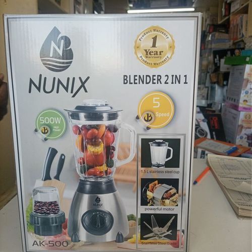 Nunix AK-500 Powerful 2 In 1 Blender With Glass Jar - 1.5L