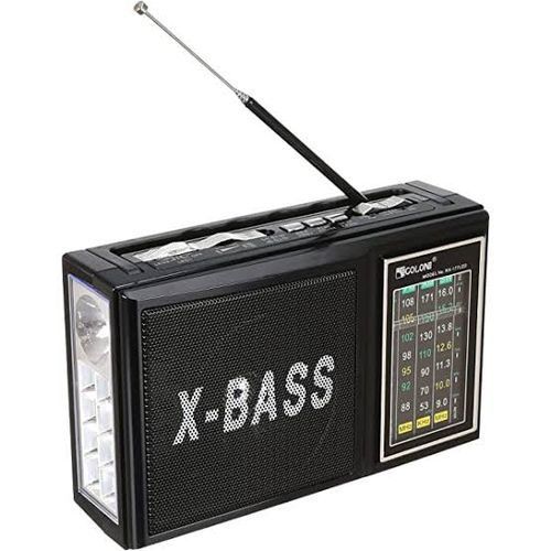 Golon Rechargeable Radio AM-FM-SW with 2 Emergency LED Lights and SD Card Support