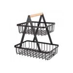 2 Tier Metalic Fruit Rack Basket Spice Rack