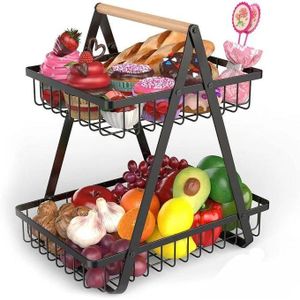 2 Tier Metalic Fruit Rack Basket Spice Rack