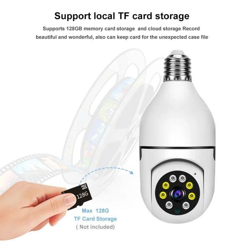 V380 PRO 2.0MP Smart Wireless WiFi Bulb Camera Night Vision Panoramic WiFi IP Camera WiFi CCTV 360 Degree PTZ Light Bulb Camera