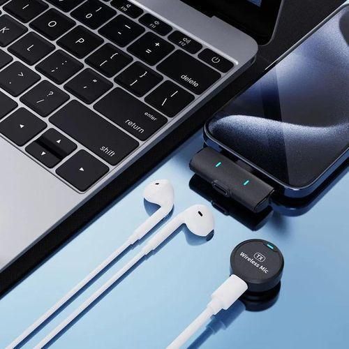 Type C Dual Wireless Noice CAncelation Microphone Button Magnetic Microphone With Large Capacity Long Endurance Professional ENC Wireless Microphone