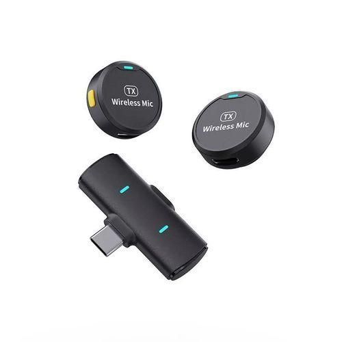 Type C Dual Wireless Noice CAncelation Microphone Button Magnetic Microphone With Large Capacity Long Endurance Professional ENC Wireless Microphone
