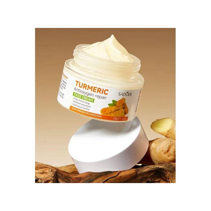 SADOER Turmeric Cream, Anti Acnes, Oil Control Tumeric Face Controls Oil, Moisturize, Smoothening, Fade Dark marks, Acne Treatment