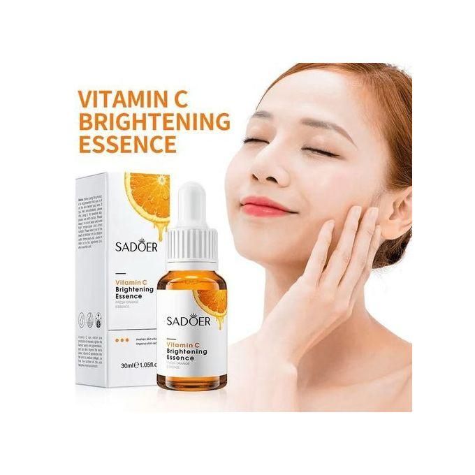 SADOER 5Pcs Skincare Vitamin C Whitening Skin Care Set: Face Cream + Serum + Eye Cream +Lip Balm  & Cleanser Reduce Wrinkles, Smoothens Face, and Improves Skin Texture Set