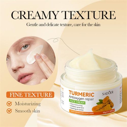 SADOER 3 In 1 The Glow Set Kit Turmeric Soap + Vitamin C Brightening Serum + Moisturizing Tumeric Antioxygen Repair Cream