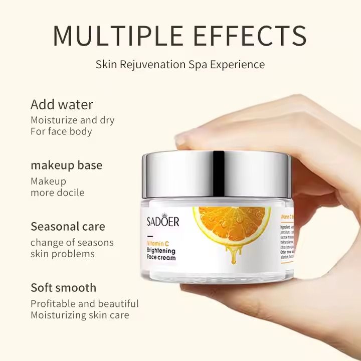Sadoer Face Cream Vitamin C Cream Remove Dark Spots Whitening Face Care Moisturizing Anti-Aging Firming Skin Care Cosmetics