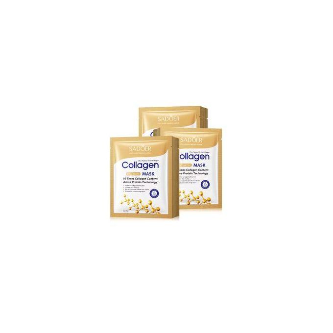 10 Pieces Sadoer Collagen Face Mask Anti-Aging  Face Mask Moisturizing Firming Anti-aging Repair Brightening Facial Sheet Mask Minimize Wrinkles, Restores Skin Elasticity & Firmness