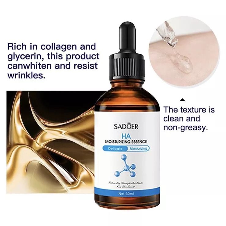 2 Pieces SADOER Hyaluronic Acid Serum, Moisturizing Essence, Anti-Aging Serum for Fine Lines and Anti Wrinkles