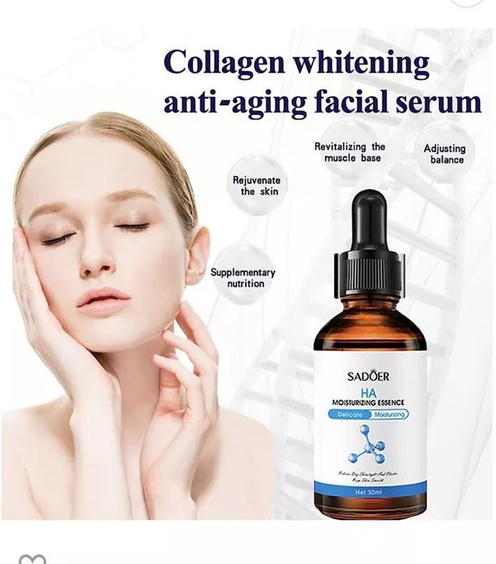 2 Pieces SADOER Hyaluronic Acid Serum, Moisturizing Essence, Anti-Aging Serum for Fine Lines and Anti Wrinkles