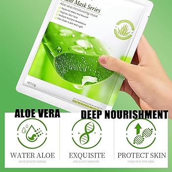 5 Pieces SADOER Face Hydrating and Moisturizing Aloe Vera Facial sheet Mask Anti Wrinkles anti Aging Smothens Your Skin