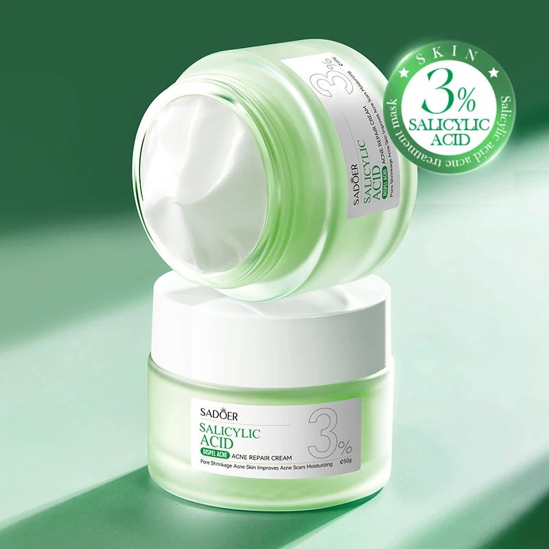 Salicylic Acid Repair Cream,Salicylic Acid Face Moisturizer,Pore Shrinkage Acne Skin Improves Acine Scars Motsturizing,Suitable for Oily, Acne Prone Skin