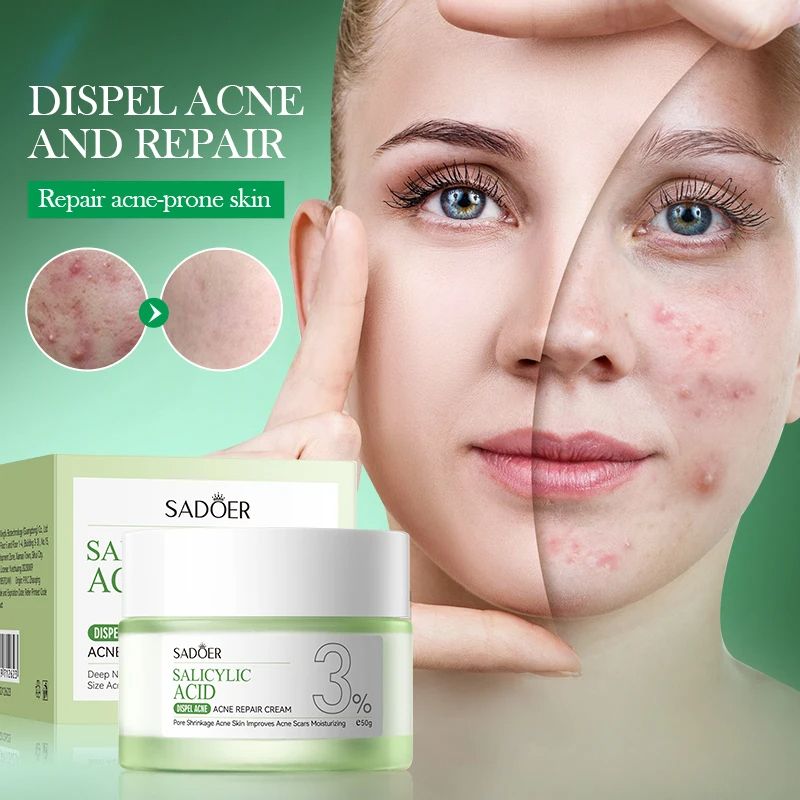 Salicylic Acid Cream + Serum for Face Shrink Pores, Gentle Exfoliating, Salicylic Acid for Anti Acne, Pimple, Spot, Blackhead Salicylic Acid Acne Treatment Essence