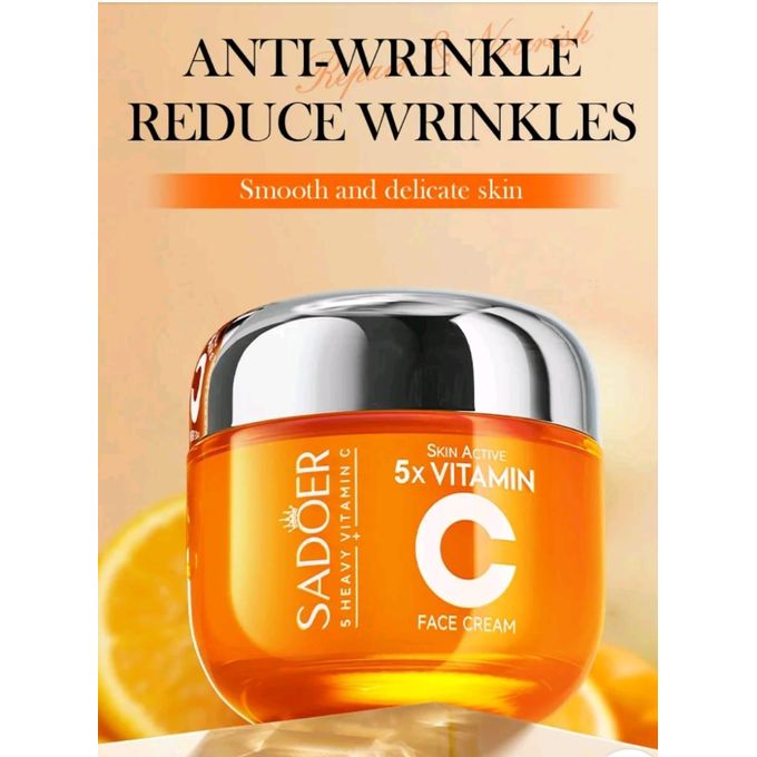 5 X Active Vitamin C Face Cream + Niacinamide anti Wrinkle Skin Care Firming Moisturizing  Whiten Brightening Whitening Black Spots and Brightens Skin Tone, Anti Oxidant and Nourishing Vitamin C Cream