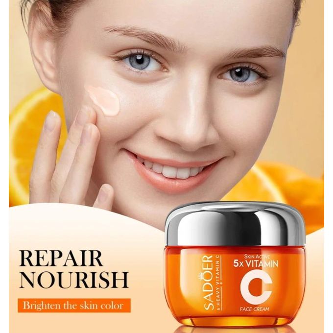 5 X Active Vitamin C Face Cream + Niacinamide anti Wrinkle Skin Care Firming Moisturizing  Whiten Brightening Whitening Black Spots and Brightens Skin Tone, Anti Oxidant and Nourishing Vitamin C Cream