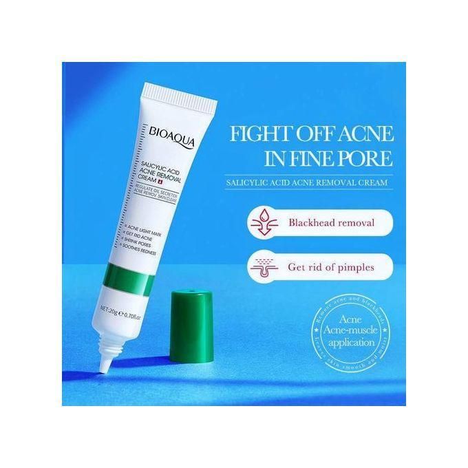 BIOAQUA Salicylic Acid Acne Cream,Fades Acne Marks, Eliminates Pimples, Remove Acne, Soothes Redness, Shrink Pores Regulates Oil Secretion Eliminating Pimples, Black Heads, Pimples, Acne  Fades