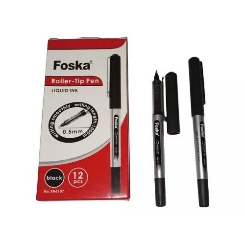 FOSKA 0.5mm Black Liquid Ink Roller-tip Pen (12 pcs)