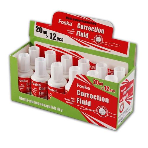 20ml Correction Fluid / Whiteout - 12Pcs (foska)