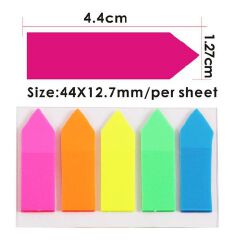 5 Sets Sticky Arrow-Shaped Index Markers / Page Markers - 125Pieces