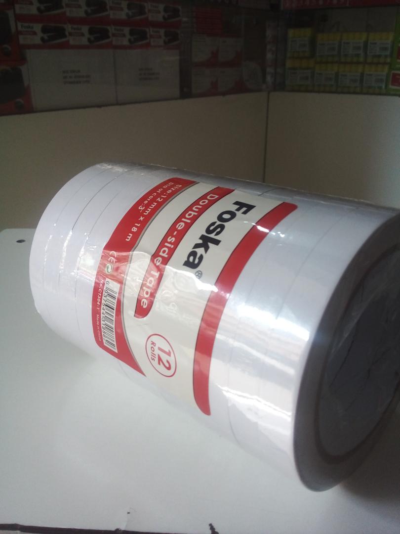12 PACK DOUBLE SIDED TAPE 12MM BY 18M