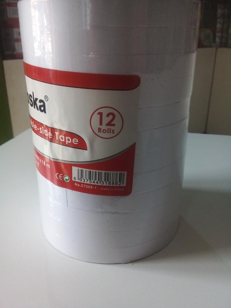 12 PACK DOUBLE SIDED TAPE 12MM BY 18M