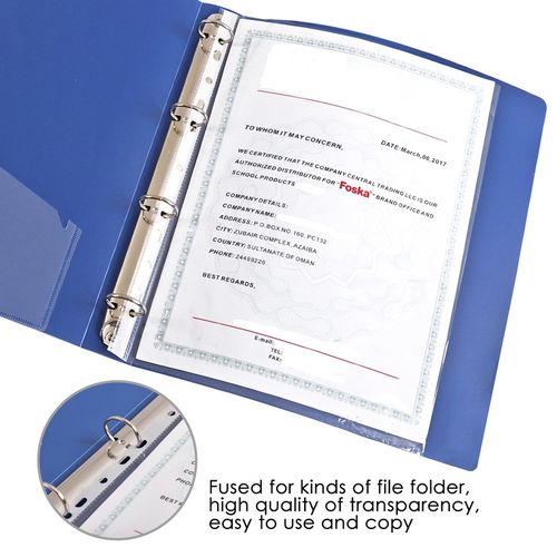 11-Hole Multipunch A4 Sheet Protector - 50 Pcs  ( Thickness 80 Microns)