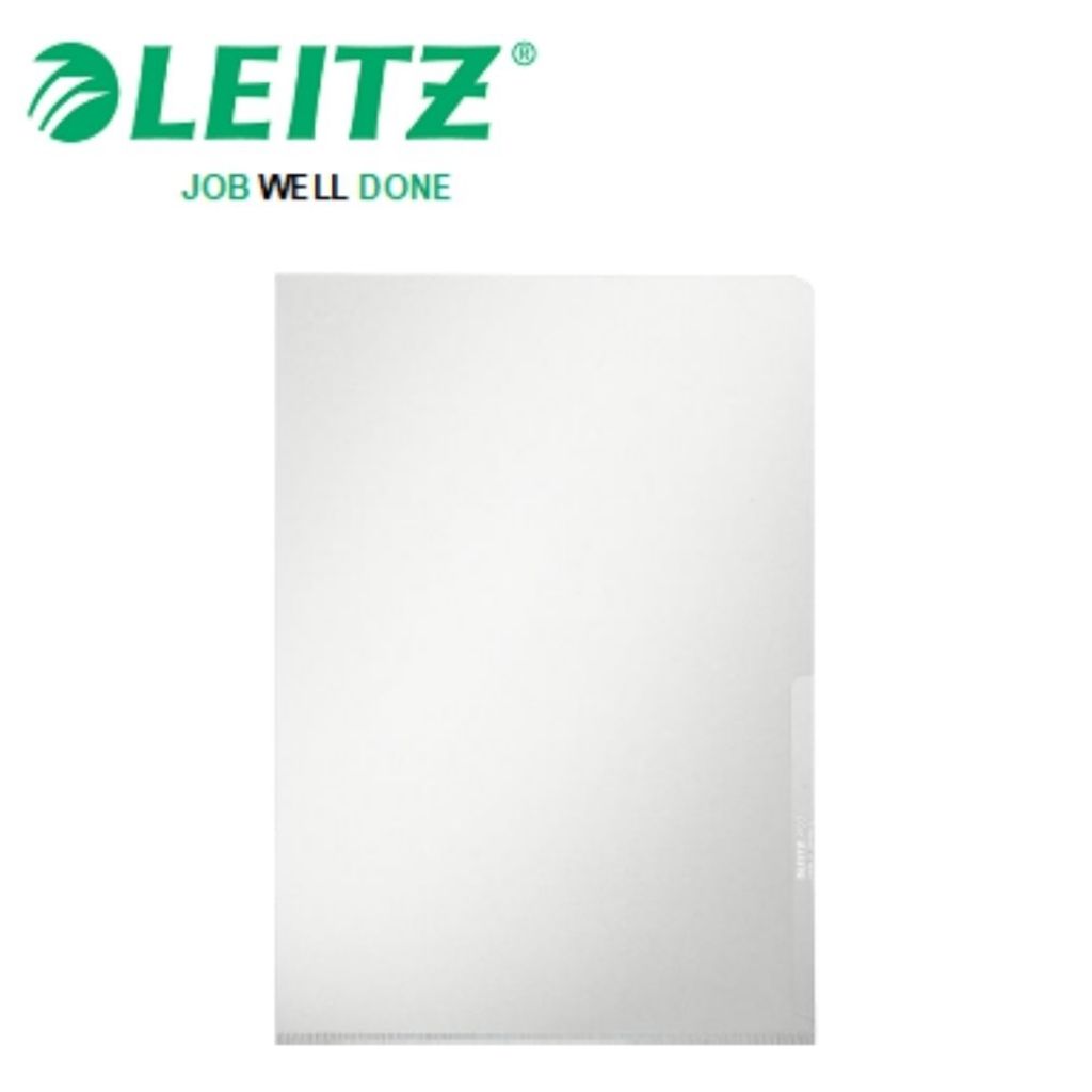 L Shaped Folder/ Transparent Plastic Clear filing Folder, 2 side Open , 150 Microns (LEITZ)