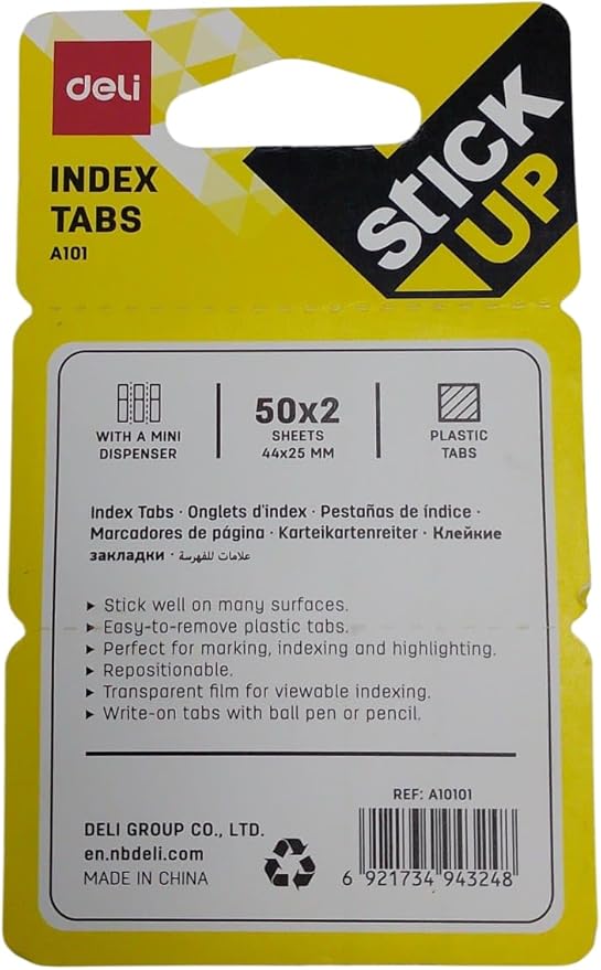 Deli Sign Here Index Tab Sticky Flags – Sign Here Flags | 50 Sheets (44x25mm) | Ideal for Office, School, and Home Use
