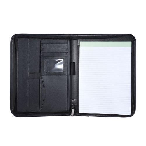 PU Leather Business Portfolio with Zipper – Padfolio All-in-One. Smartest Protective 10.1 Inch Tablet Sleeve, Presentation Slot, Solar Calculator, Card Storage, Writing Pad