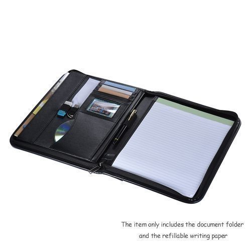 PU Leather Business Portfolio with Zipper – Padfolio All-in-One. Smartest Protective 10.1 Inch Tablet Sleeve, Presentation Slot, Solar Calculator, Card Storage, Writing Pad