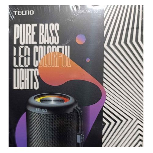 Tecno Square S3 12hrs music playtime pure bass LED colourful lights speaker Wireless Bluetooth Speaker Large Volume Cool Dynamic Atmosphere Light 5.0 Portable Small Home Outdoor