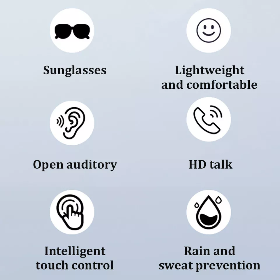 Garegear XG88 Pro Smart Sunglasses Wireless Smart Audio Sunglasses Bluetooth 5.0 Headset Earphones Smart Glasses Hands-free calls UV protection Polarized Fashion Outdoor Sports Glasses Unisex XG88Pro