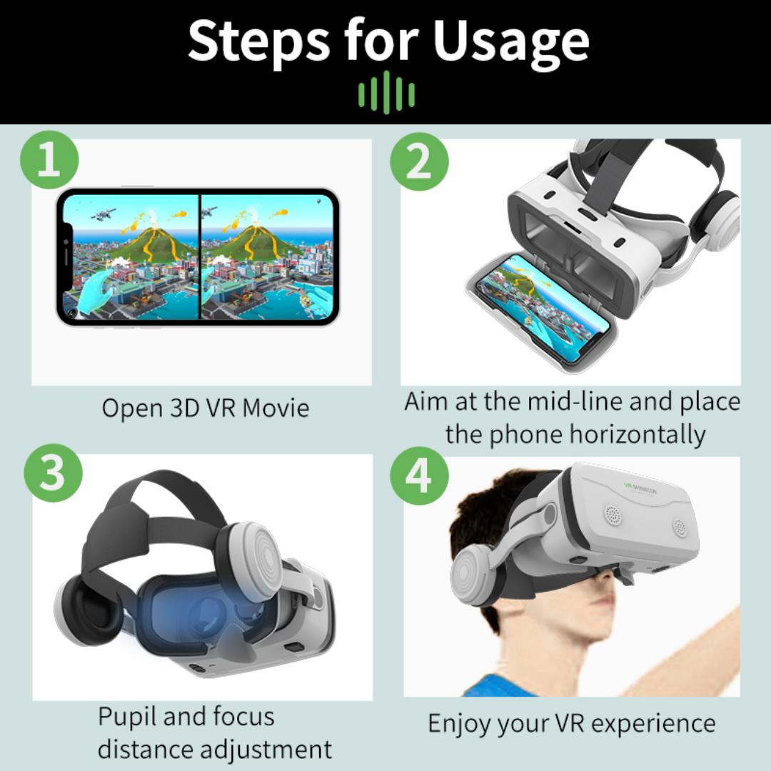 Virtual Reality Vr Bluetooth Glasses 3d Headset Devices Viar Helmet Goggles Lenses Smart For Smartphones Phone Mobile Realidade