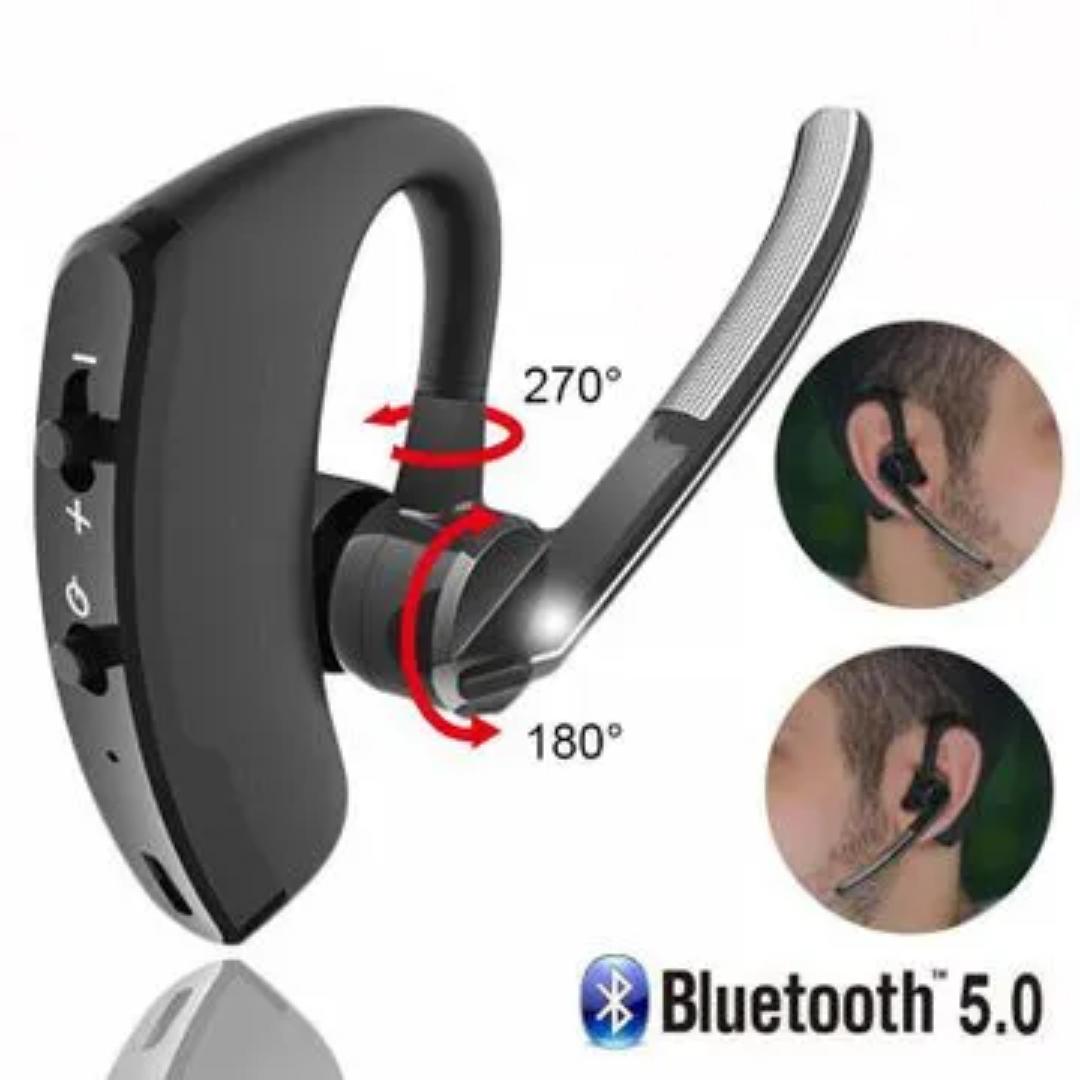 Bluetooth Headset Dual Mic Noise Cancelling Bluetooth Earpiece, Hands-Free Wireless Headset for Cell Phone Android Laptop PC Trucker