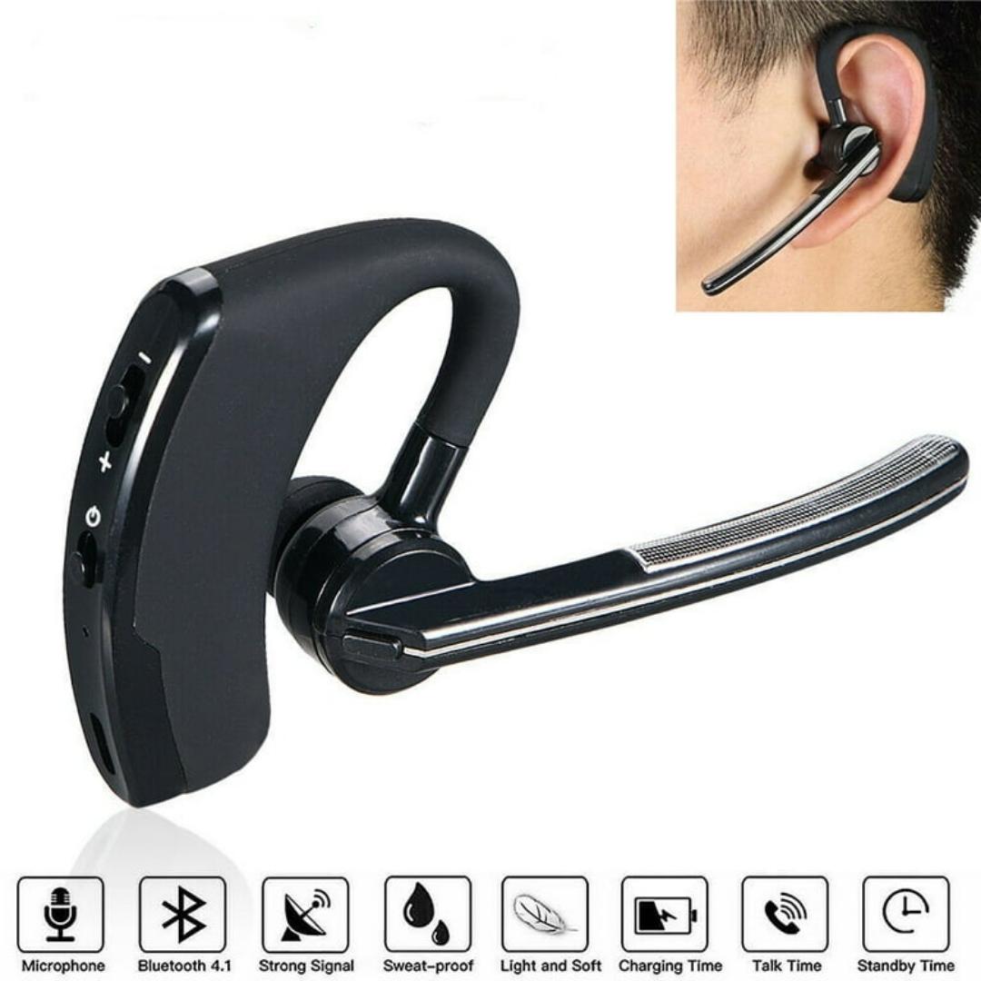 Bluetooth Headset Dual Mic Noise Cancelling Bluetooth Earpiece, Hands-Free Wireless Headset for Cell Phone Android Laptop PC Trucker