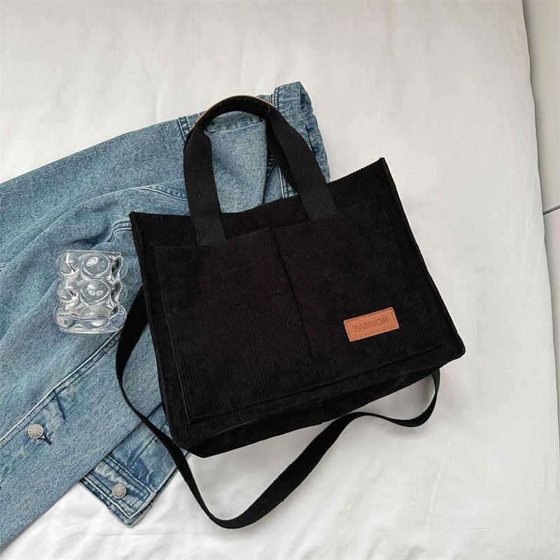 【Buy a bag, Get rings FREE】Large Size Women Handbag Lady Corduroy Shoulder Bag Ladies Handbags Sling Bags Hand Bags For Ladies Casual Soft Gift Big Tote bags big capacity