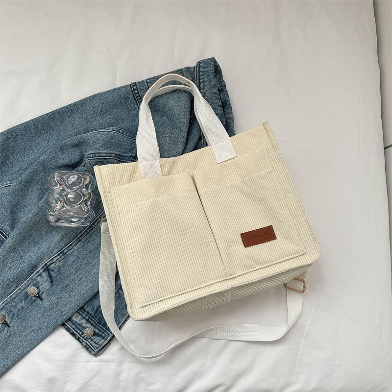 【Buy a bag, Get rings FREE】Large Size Women Handbag Lady Corduroy Shoulder Bag Ladies Handbags Sling Bags Hand Bags For Ladies Casual Soft Gift Big Tote bags big capacity