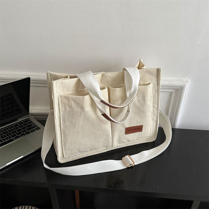 【Buy a bag, Get rings FREE】Large Size Women Handbag Lady Corduroy Shoulder Bag Ladies Handbags Sling Bags Hand Bags For Ladies Casual Soft Gift Big Tote bags big capacity