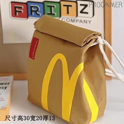 Large Size New Arrival Ins Popular McDonald's large capacity backpack, casual backpack, hamburger paper bag, student bag Classroom bag Travelling bag Fitness bag Yoga bag
