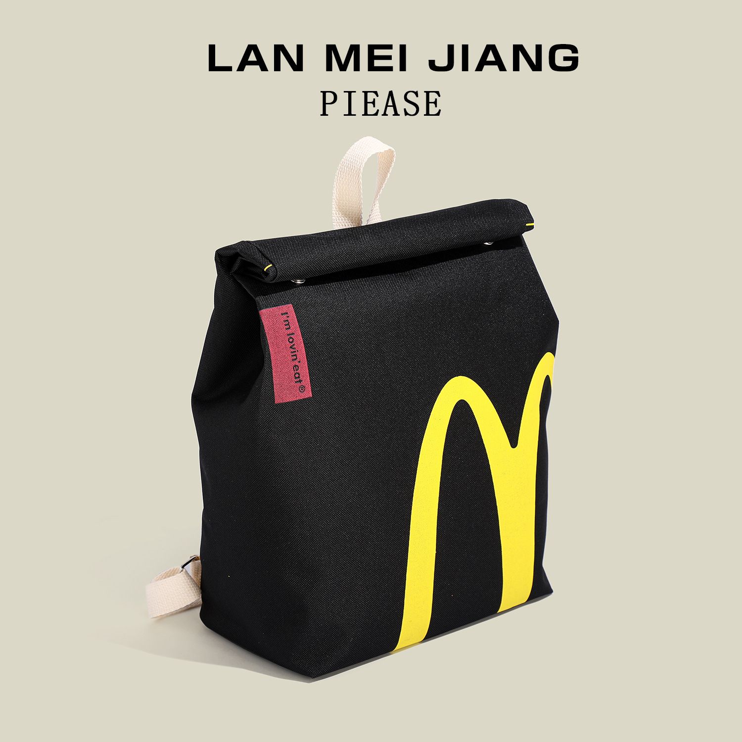 Large Size New Arrival Ins Popular McDonald's large capacity backpack, casual backpack, hamburger paper bag, student bag Classroom bag Travelling bag Fitness bag Yoga bag