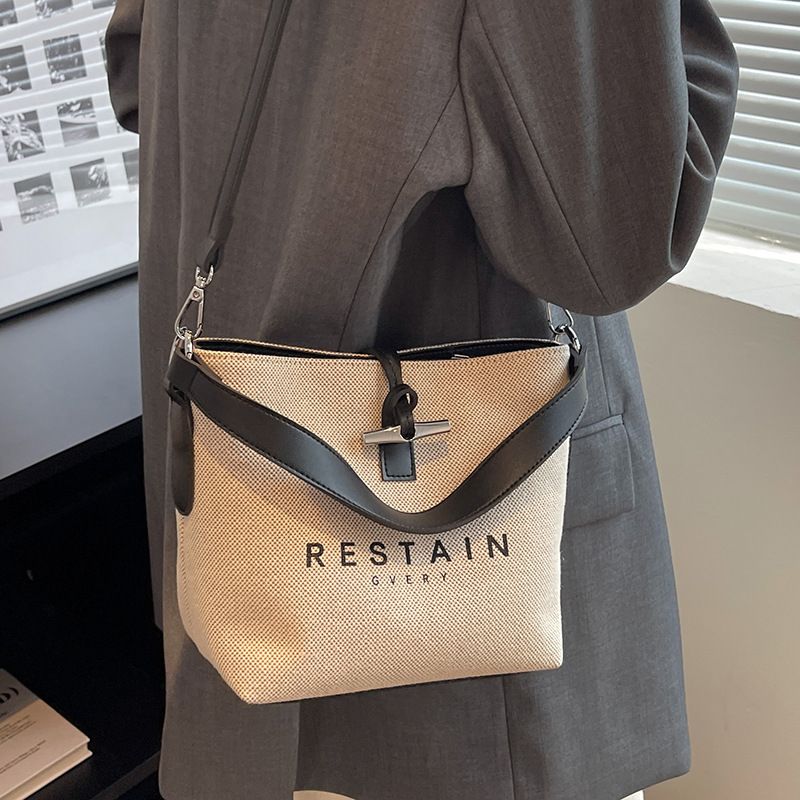 Advanced Texture Handbag Women Bag New Popular Canvas Crossbody Bag Niche Design Tote Bag White Gifts Sales(not advertised pics in the end)