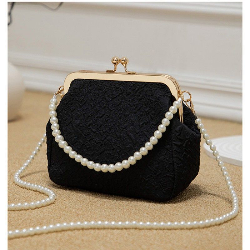 Pearl Bag New Handheld Shell Bag New Chinese Style Bag Beaded Fashion Cross Shoulder Women's Bag