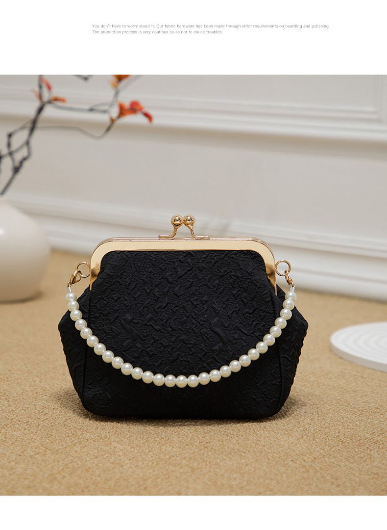 Pearl Bag New Handheld Shell Bag New Chinese Style Bag Beaded Fashion Cross Shoulder Women's Bag