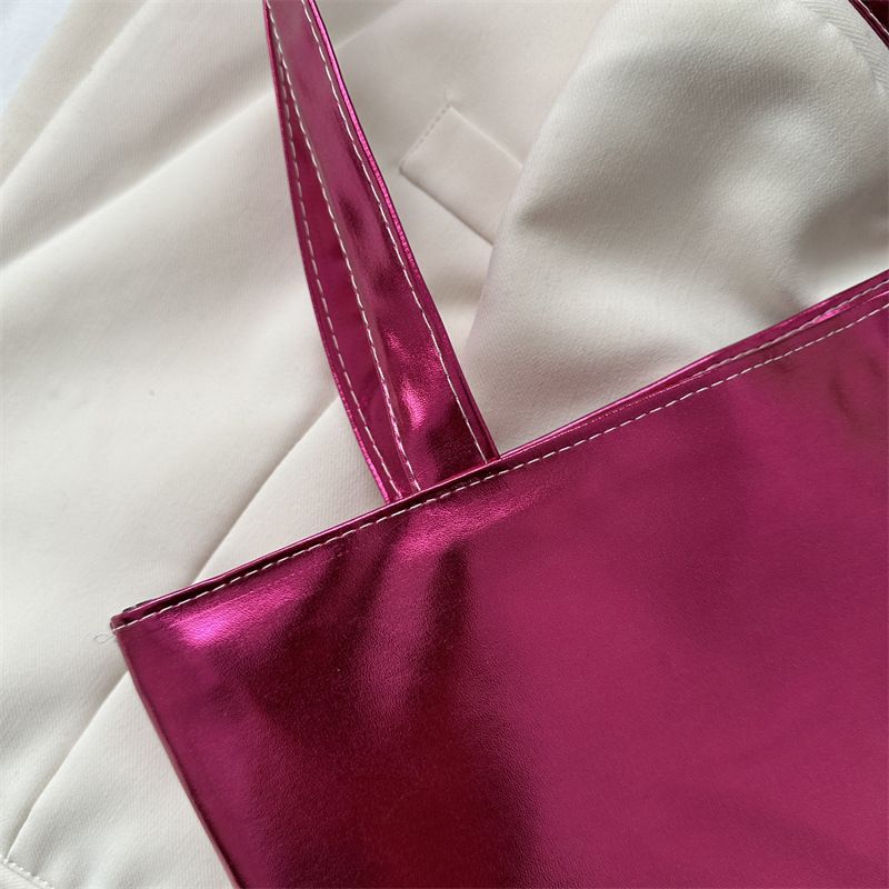 Laser bag, candy colored bag, women's handbag, college student's class, commuting tote bag, fashionable shopping bag, large capacity