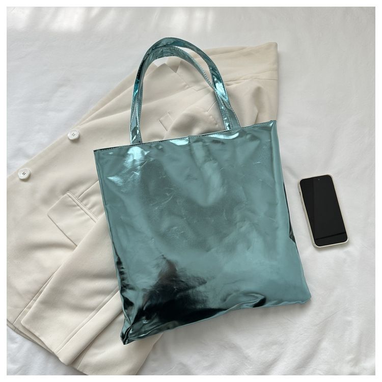 Laser bag, candy colored bag, women's handbag, college student's class, commuting tote bag, fashionable shopping bag, large capacity