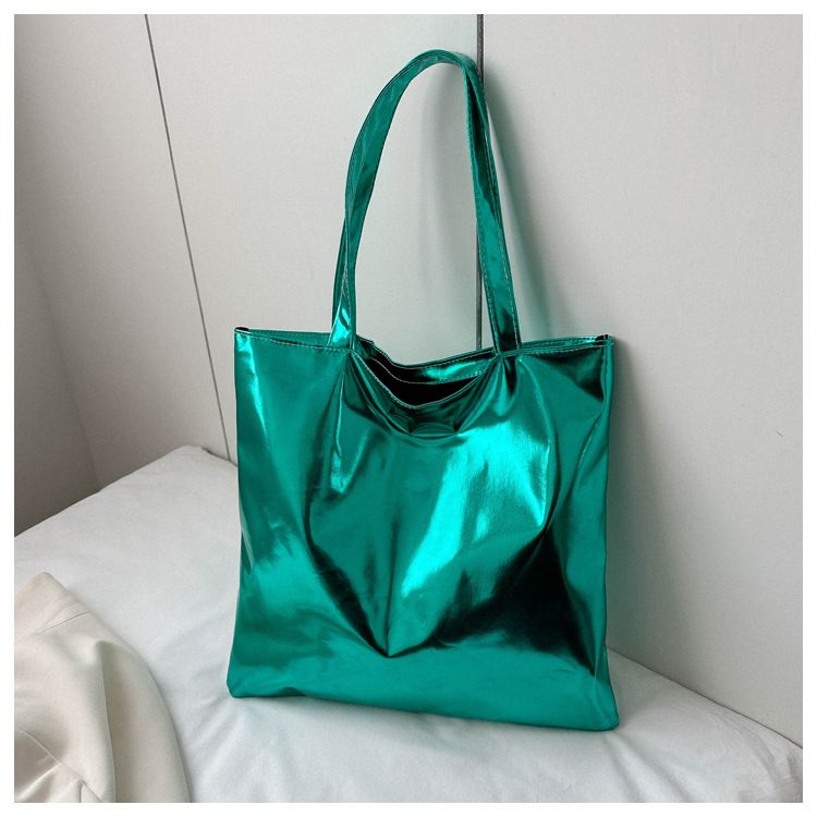 Laser bag, candy colored bag, women's handbag, college student's class, commuting tote bag, fashionable shopping bag, large capacity
