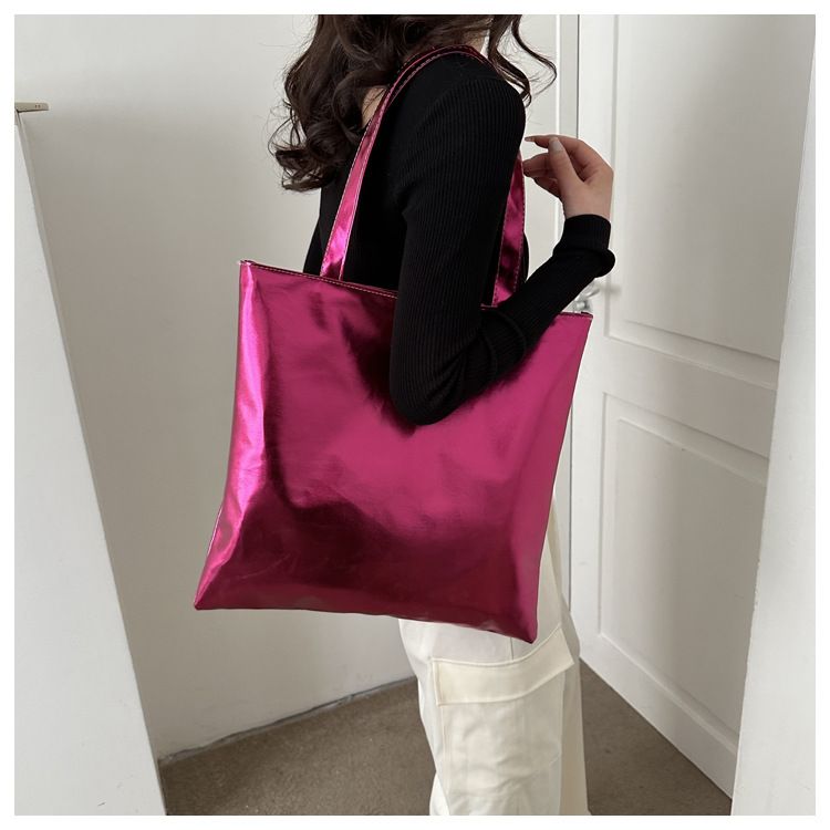Laser bag, candy colored bag, women's handbag, college student's class, commuting tote bag, fashionable shopping bag, large capacity
