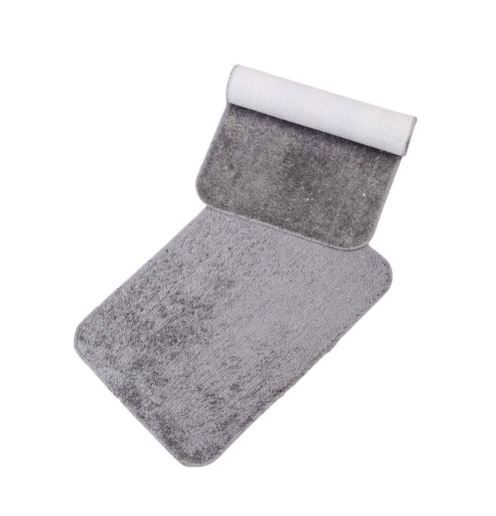 Set of 2 Anti-Skid Shaggy Mat/Rugs Bathroom/Door mat, indoor/outdoor grey